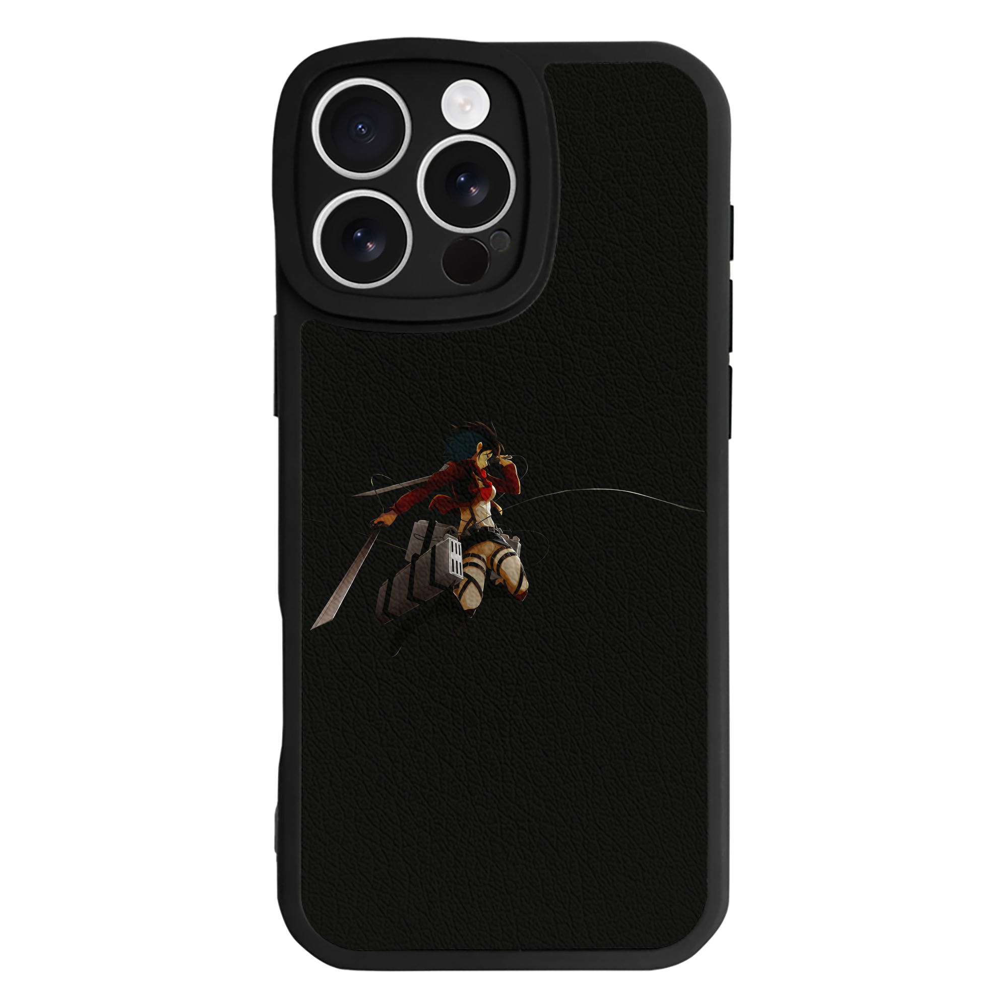 （画像用） 進撃の巨人 ミカサ·アッカーマン Attack on Titan Mikasa Ackerman 【iPhone 16シリーズ対応】シリコンスマホケース（レザー調） 材質：シリコン